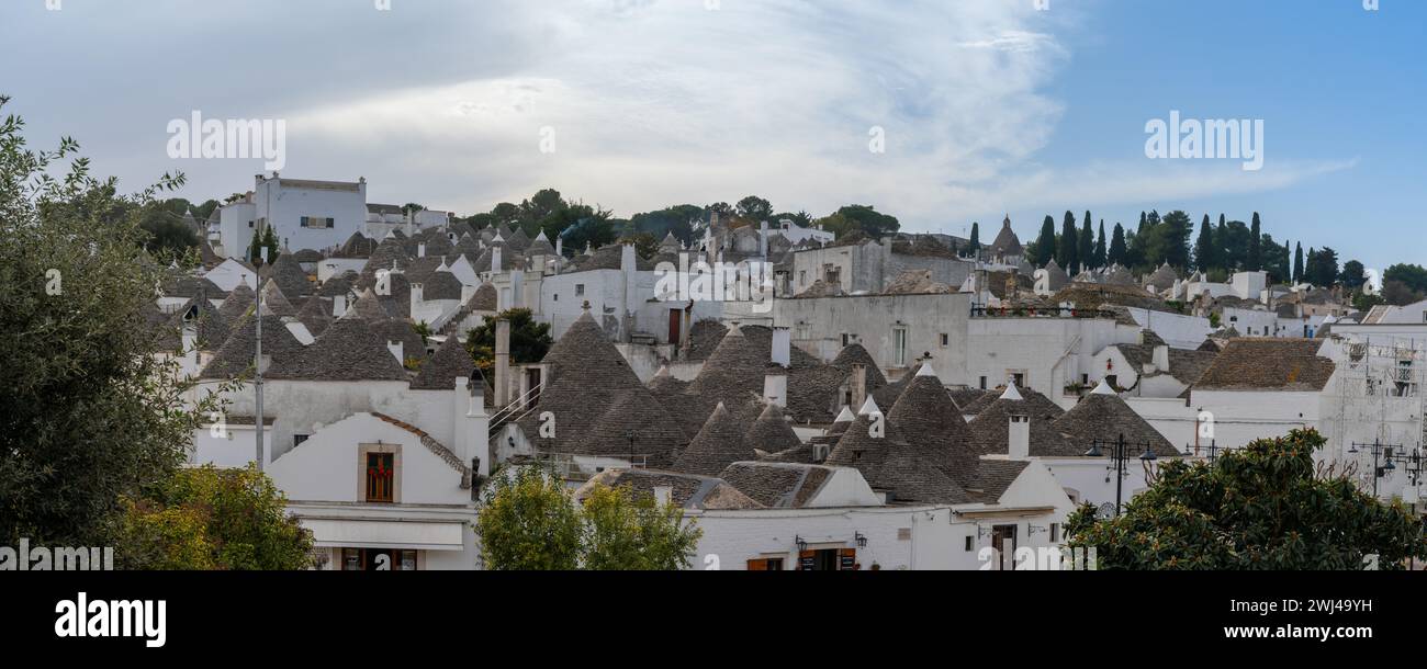 View of the Rione Monti District of Alberobello with its historic ...