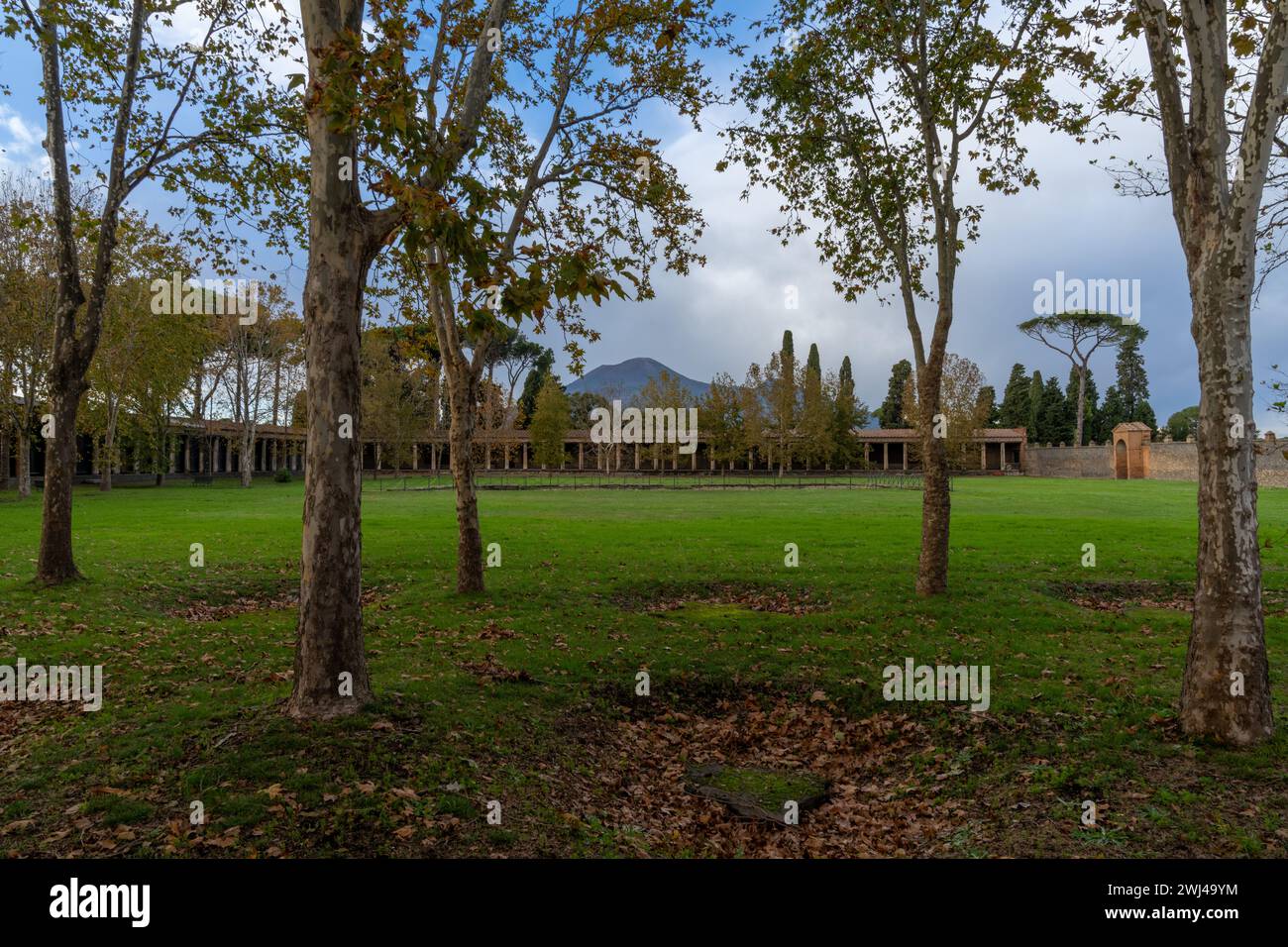 Pompei, Italy - 25 November, 2023: view of the courtyard of the ...