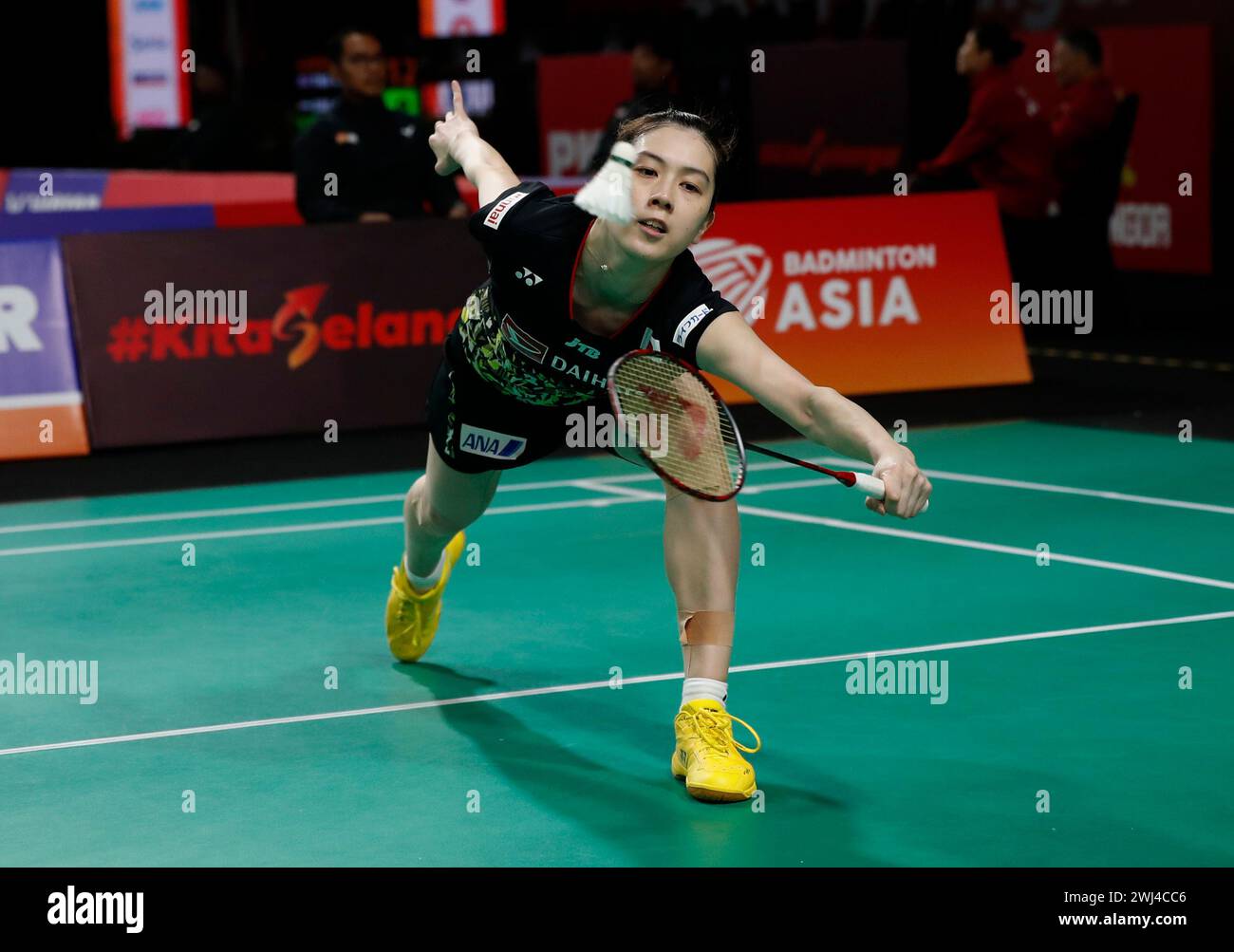 Japan's Aya Ohori plays a shot against Singapore's Yeo Jia Min during ...