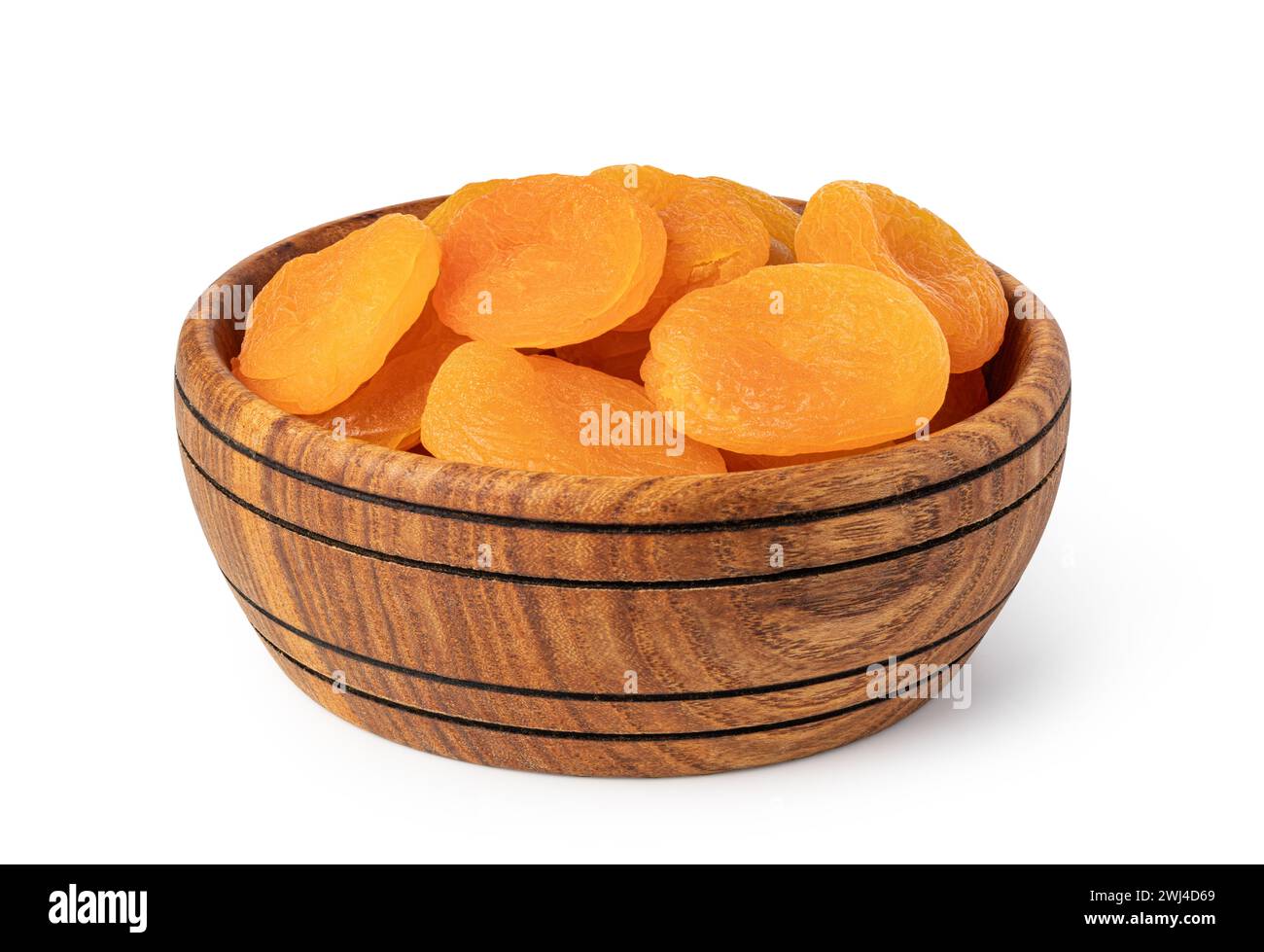 Dried apricots on white background. Stock Photo