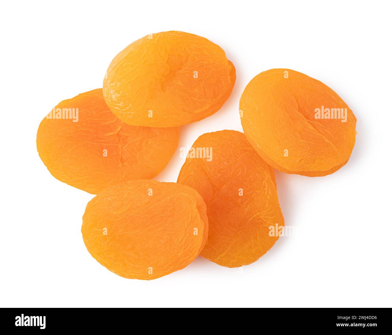 Dried apricots on white background. Stock Photo