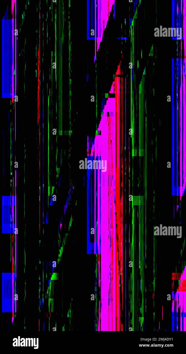 Glitched background digital defect colorful pixels Stock Photo