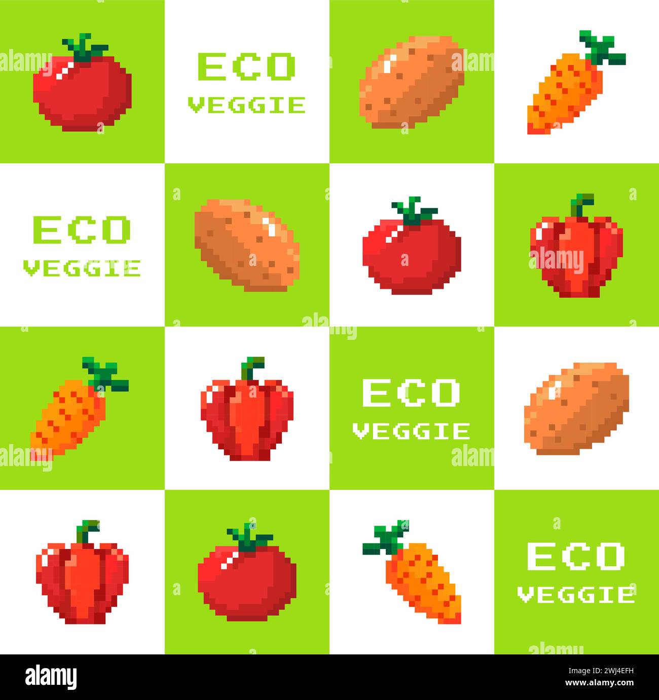 Pixel art of vegetable veggies hi-res stock photography and images - Alamy