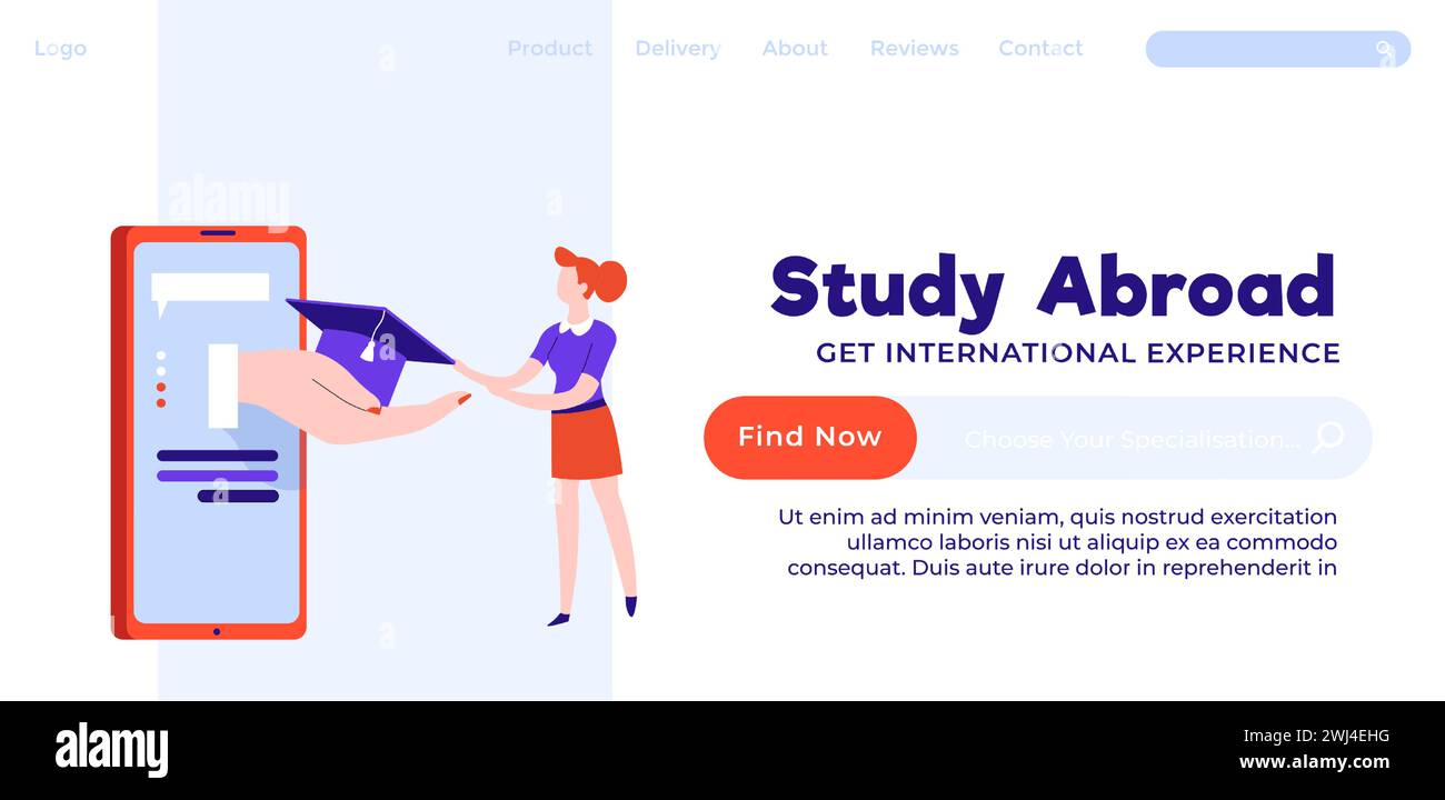 International experience, study abroad in school Stock Vector