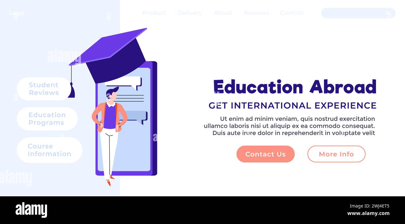 Get international experience, education abroad Stock Vector