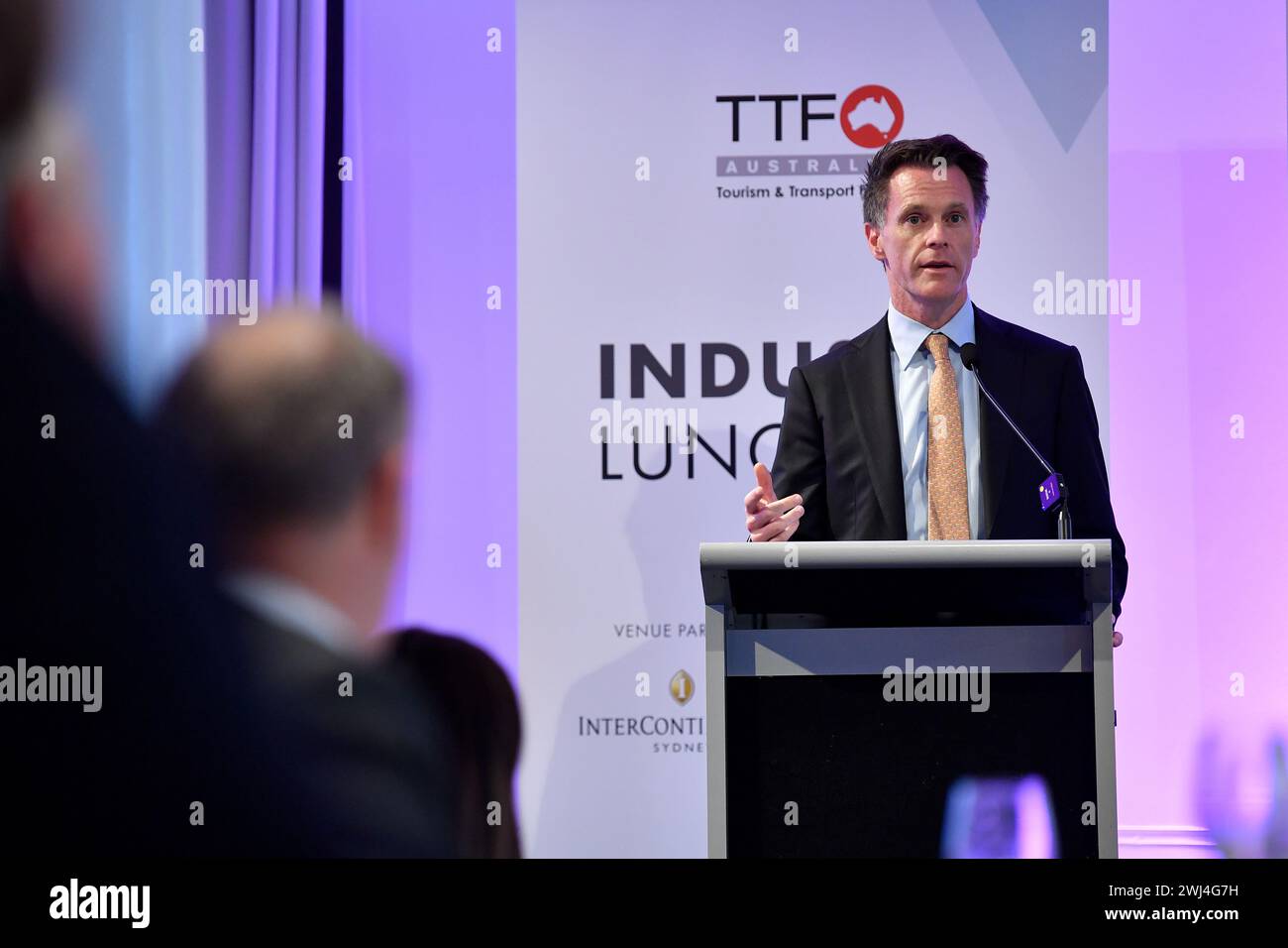 Sydney, Australia. 13th Feb, 2024. NSW Premier Chris Minns addresses ...