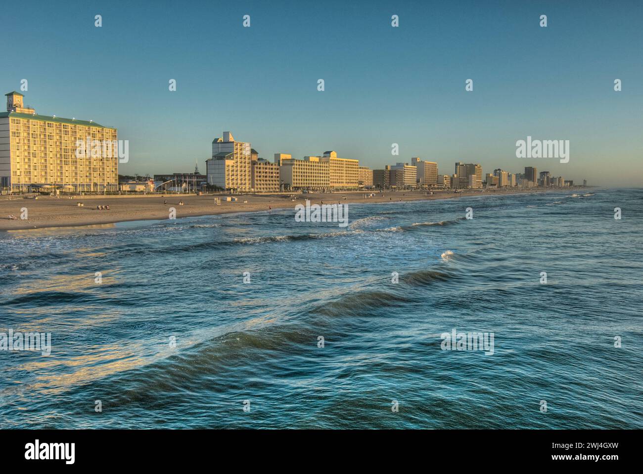 sunrise hotels and condos along a 3 mile boardwalk on Resort Beach