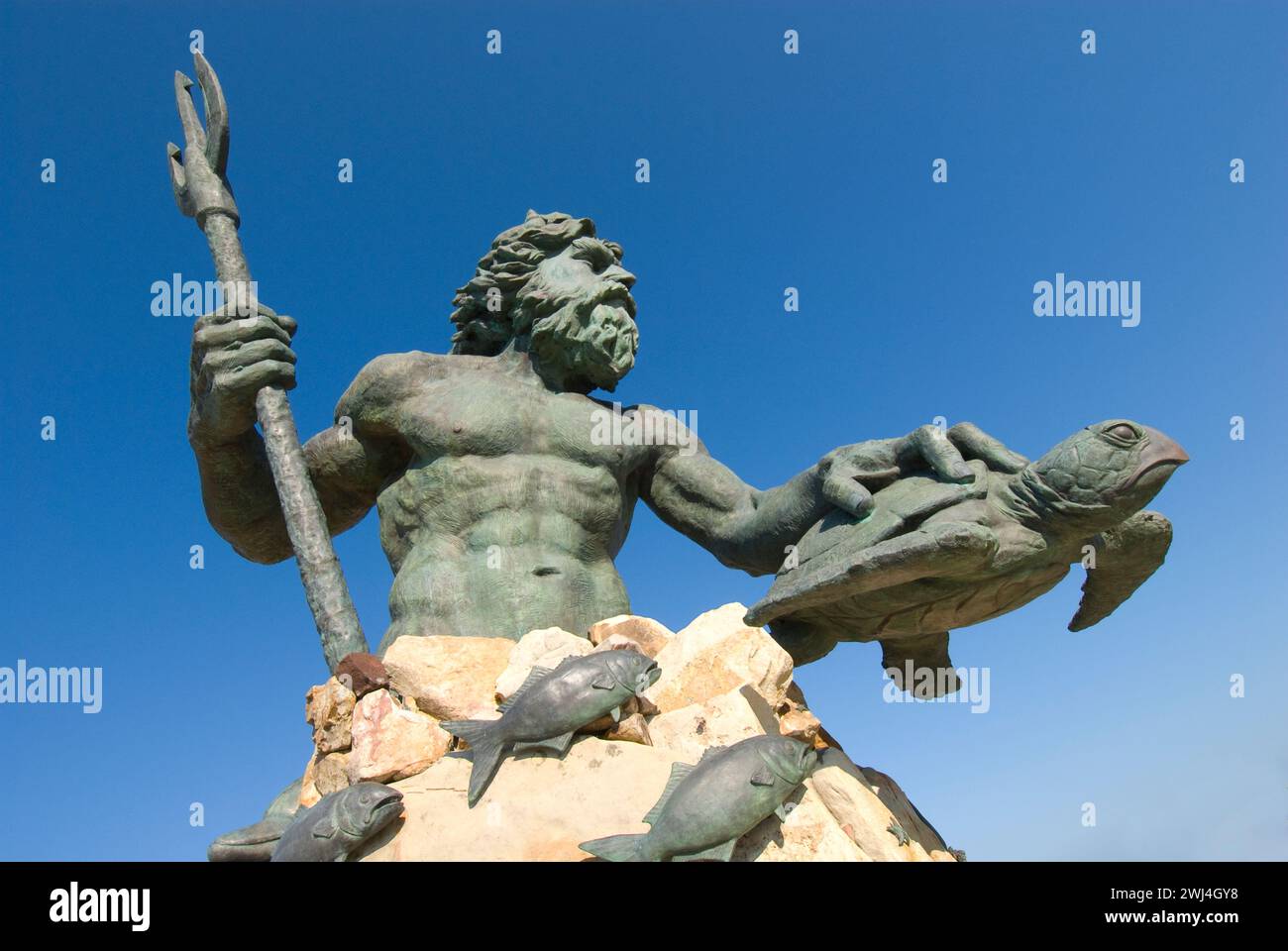 King Neptune Statue 26 feet tall cast in bronze by the lost wax