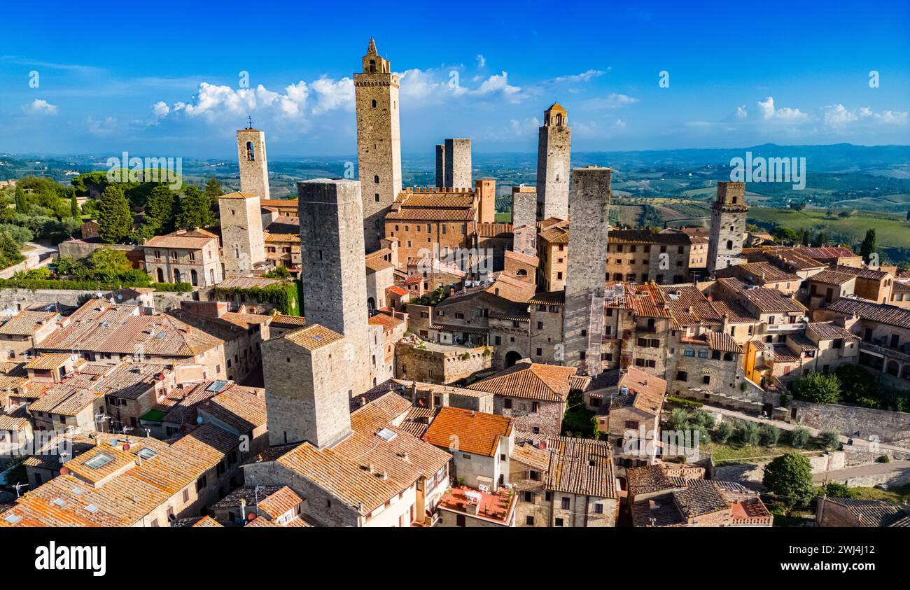 Aerial view of San Gimignano Stock Photo - Alamy