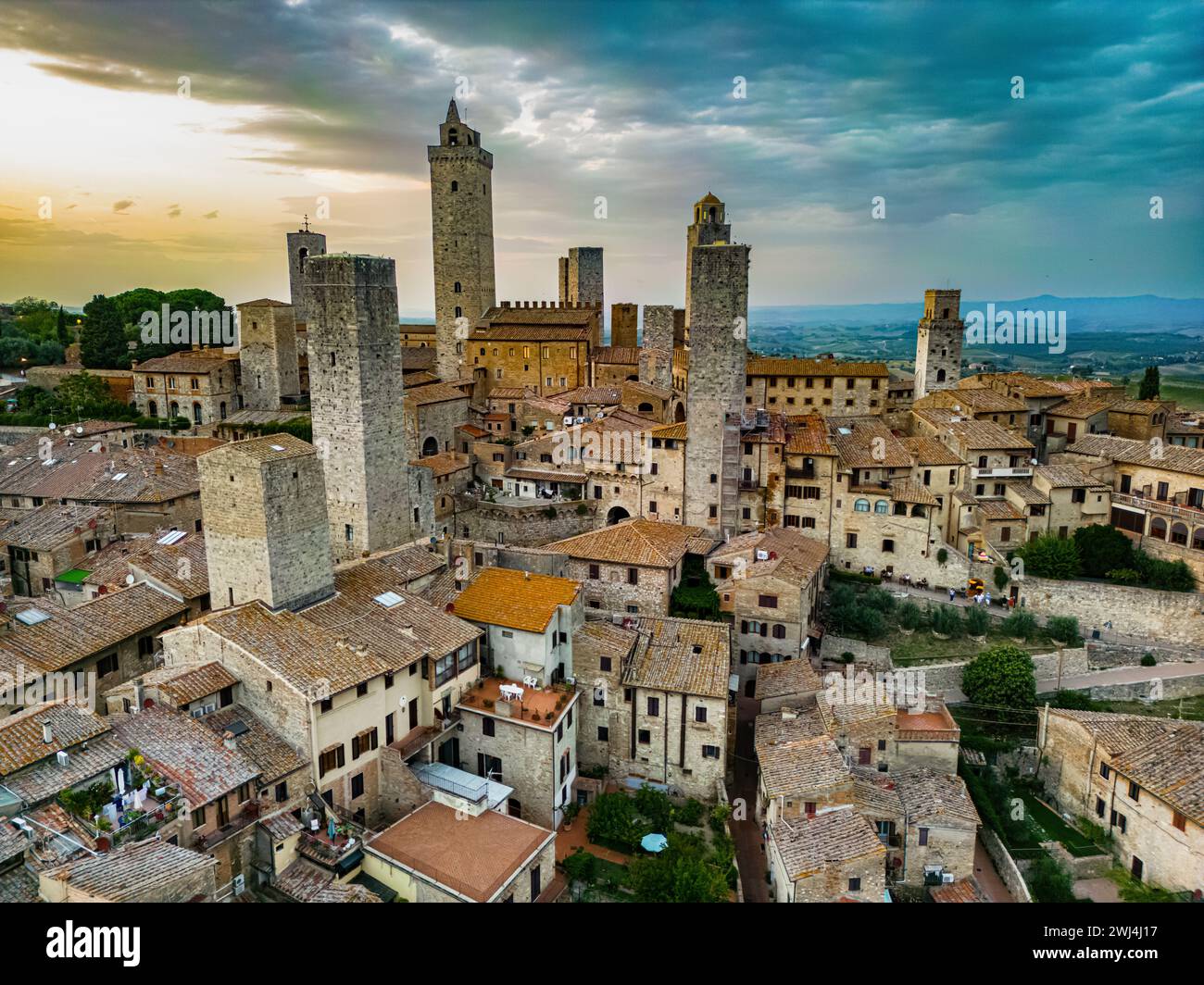 Aerial view of San Gimignano Stock Photo - Alamy