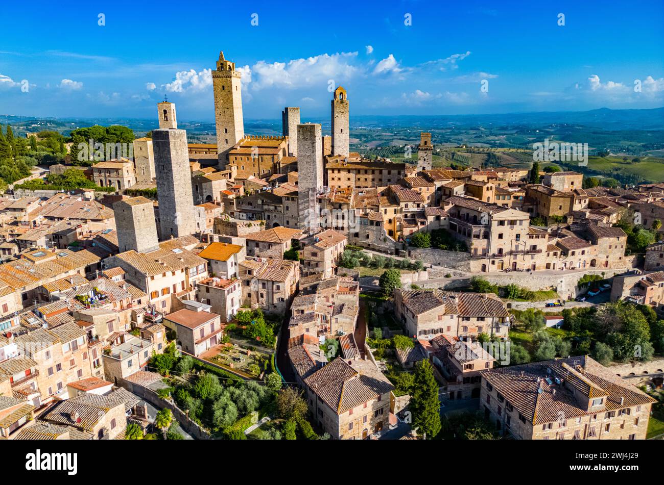 Aerial view of San Gimignano Stock Photo - Alamy