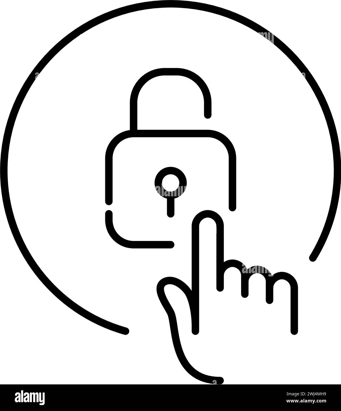 Futuristic biometric access account. Pixel perfect icon Stock Vector
