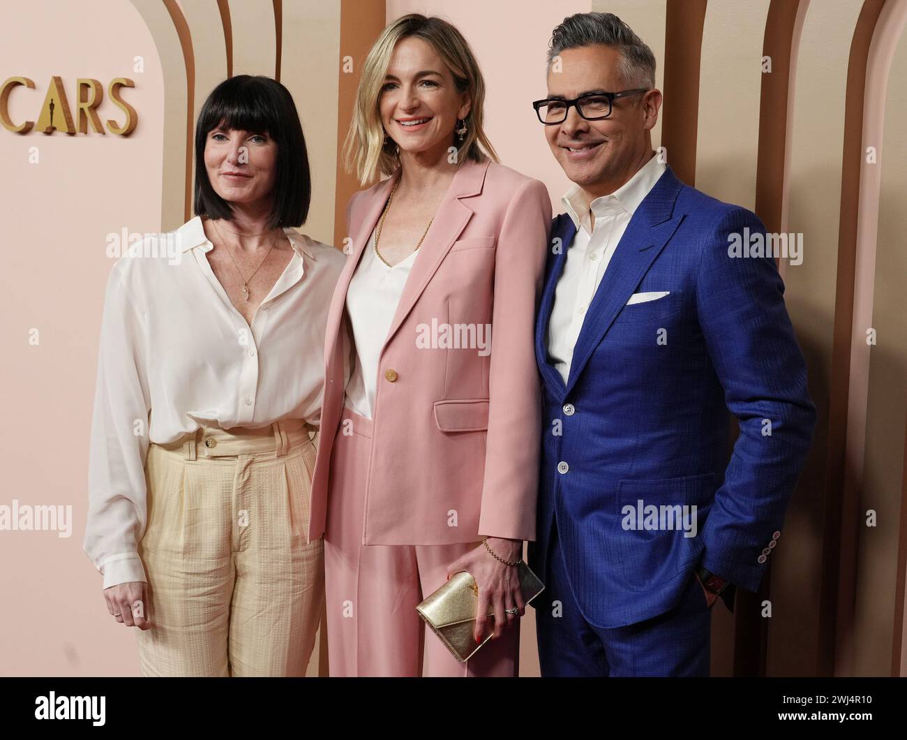 Los Angeles, USA. 12th Feb, 2024. (L-R) Katy Mullan, Molly McNearney and Raj Kapoor at the 96th Oscars Nominees Luncheon held at the Beverly Hilton Hotel International Ballroom in Beverly Hills, CA on Monday, ?February 12, 2024. (Photo By Sthanlee B. Mirador/Sipa USA) Credit: Sipa USA/Alamy Live News Stock Photo