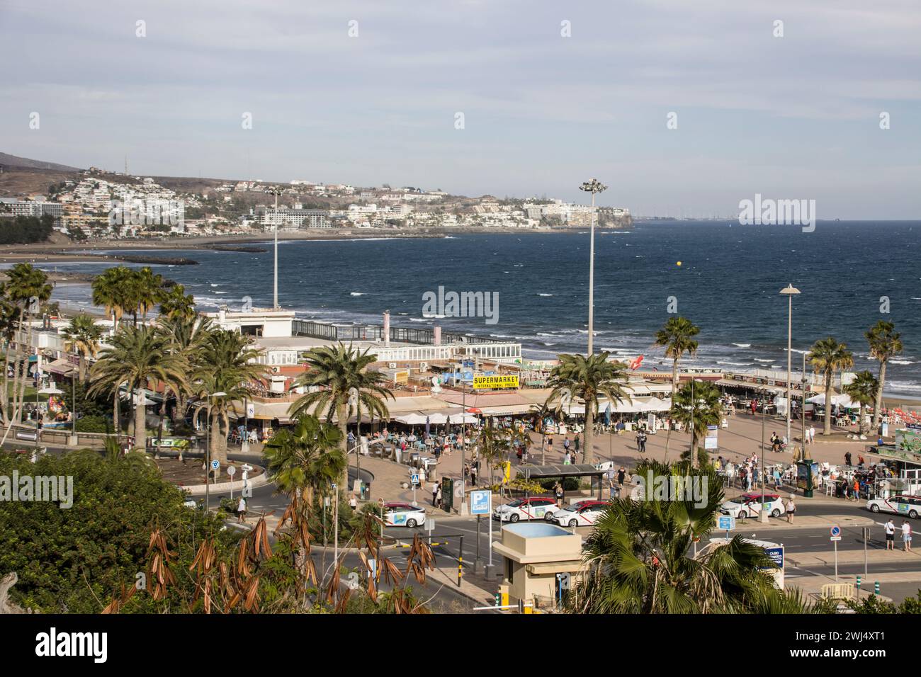 View from the promenade from Playa del Ingles to San Augustin Stock Photo