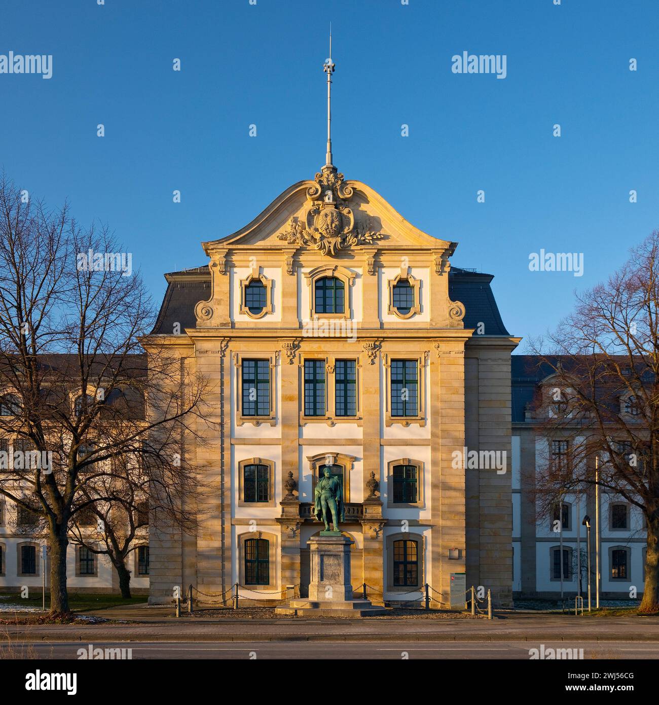 Lower Saxony State Archives with General Graf von Alten monument, Hanover, Germany, Europe Stock Photo