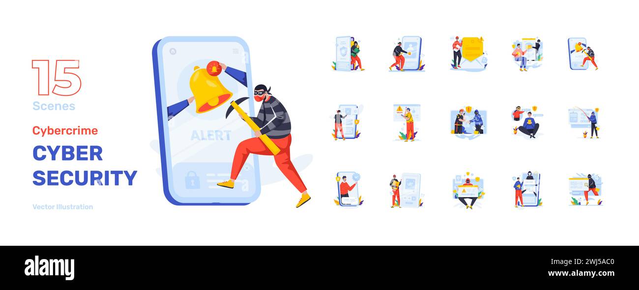 Cyber security set Cut Out Stock Images & Pictures - Alamy