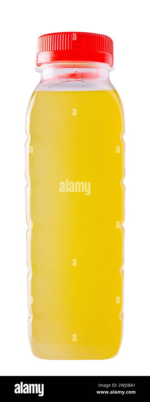 Orange juice bottle isolated on white background Stock Photo