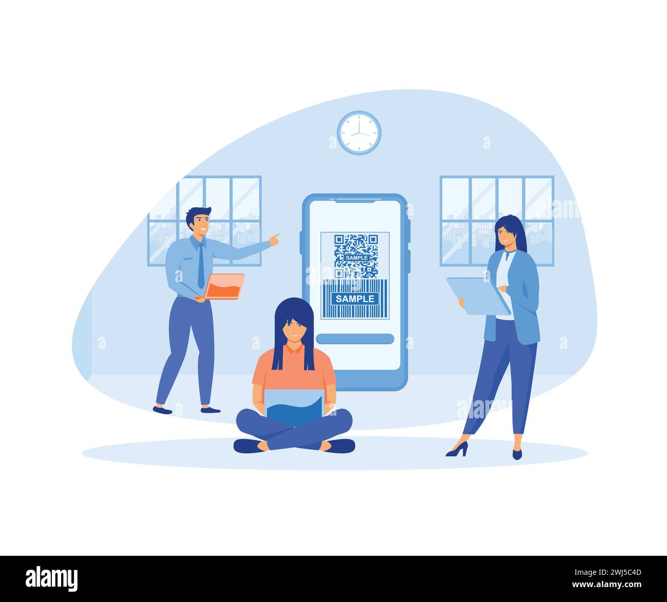 Qr code transaction Stock Vector Images - Alamy