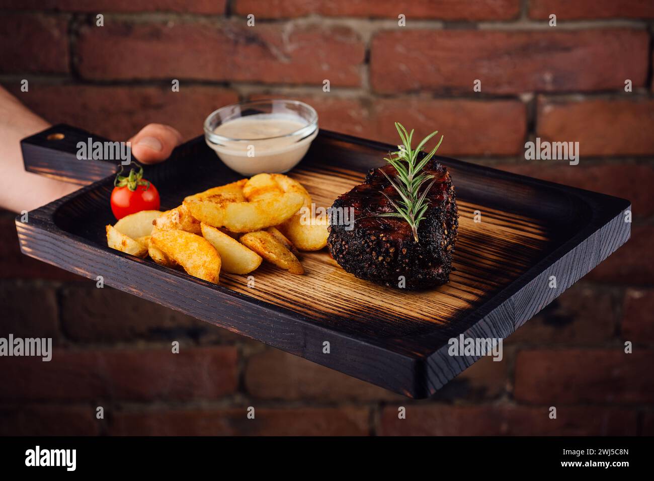 Baked beef fillet potato hi-res stock photography and images - Alamy