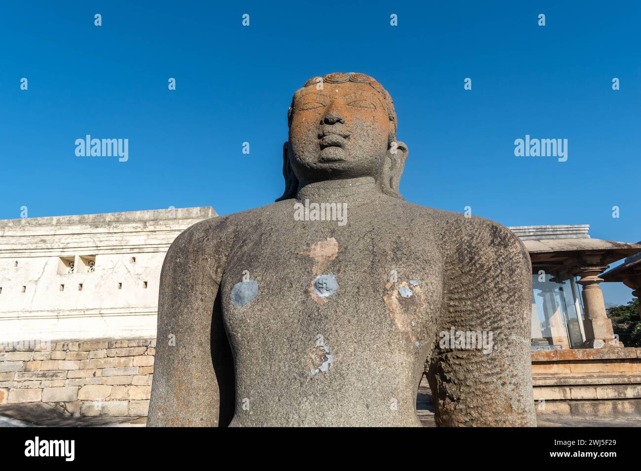 Shravanabelagola, Karnataka, India January 11 2023 The towering