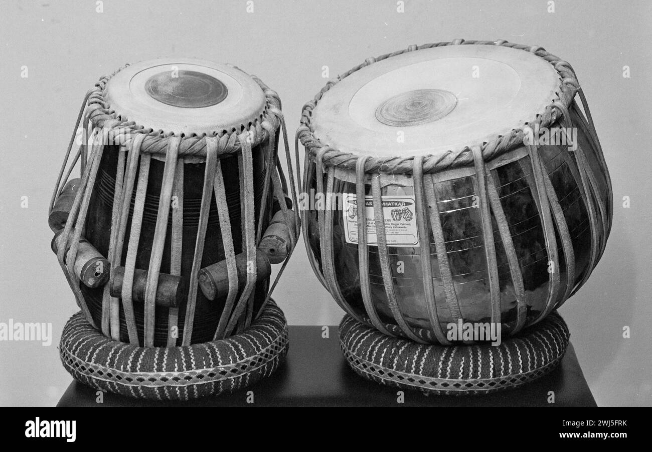 Two tabla drums. the larger "bayan" and the smaller dayan. Indian