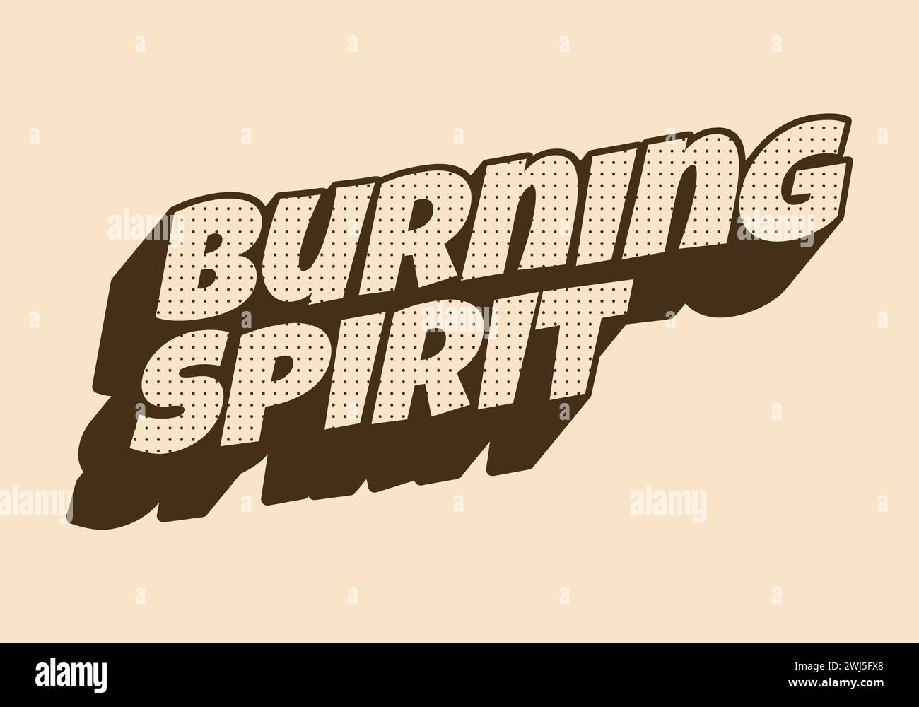 Burning spirit. Text effect design in vintage or retro style Stock Vector