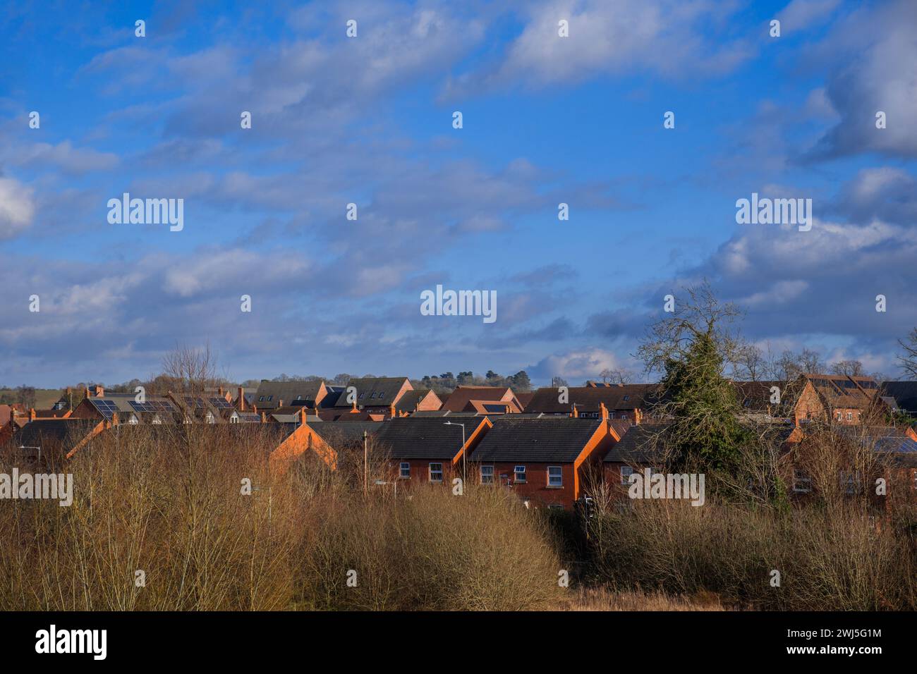 new housing estate warwickshire england uk Stock Photo