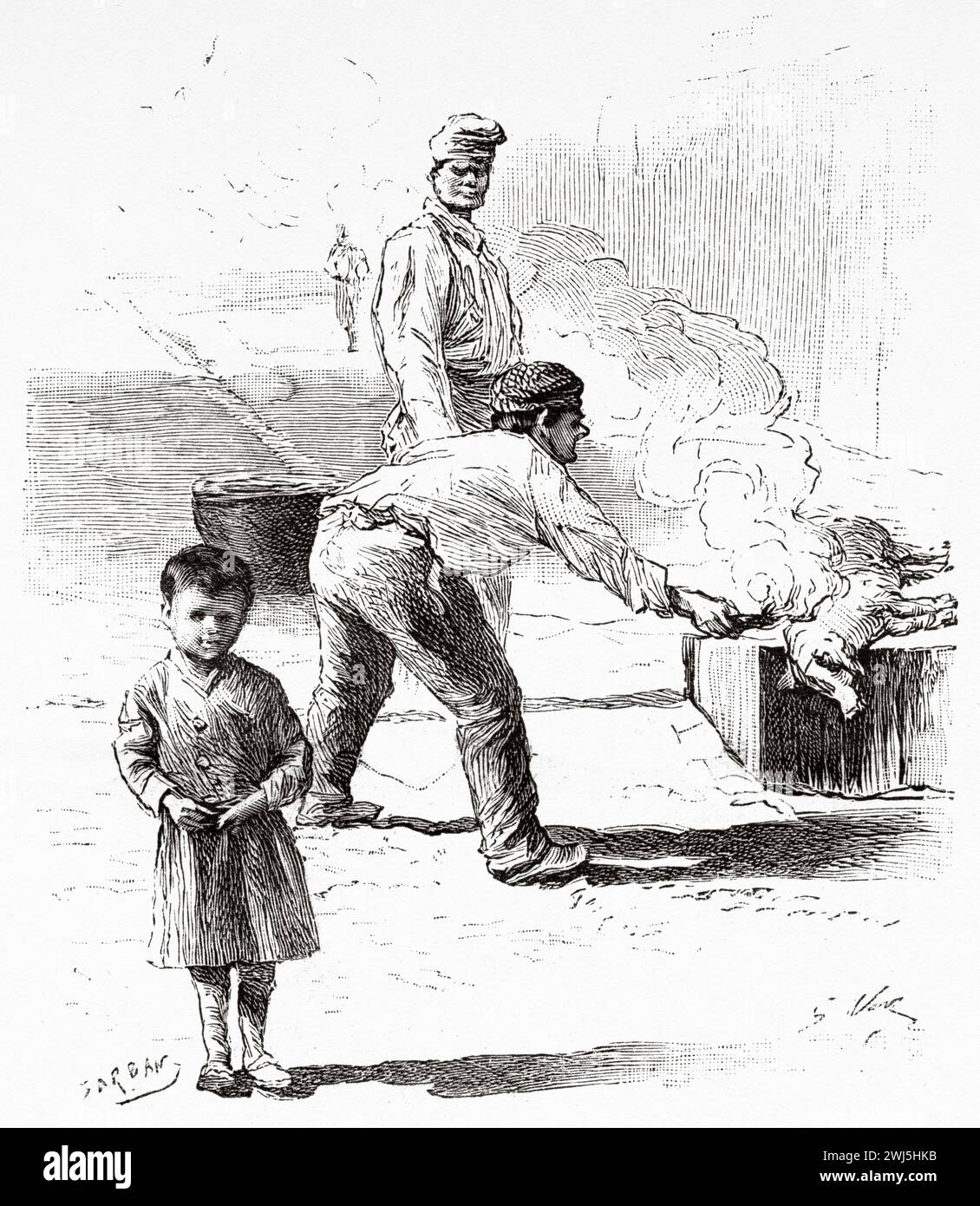 Traditional pig slaughter, Balearic island, Spain. Trip to the