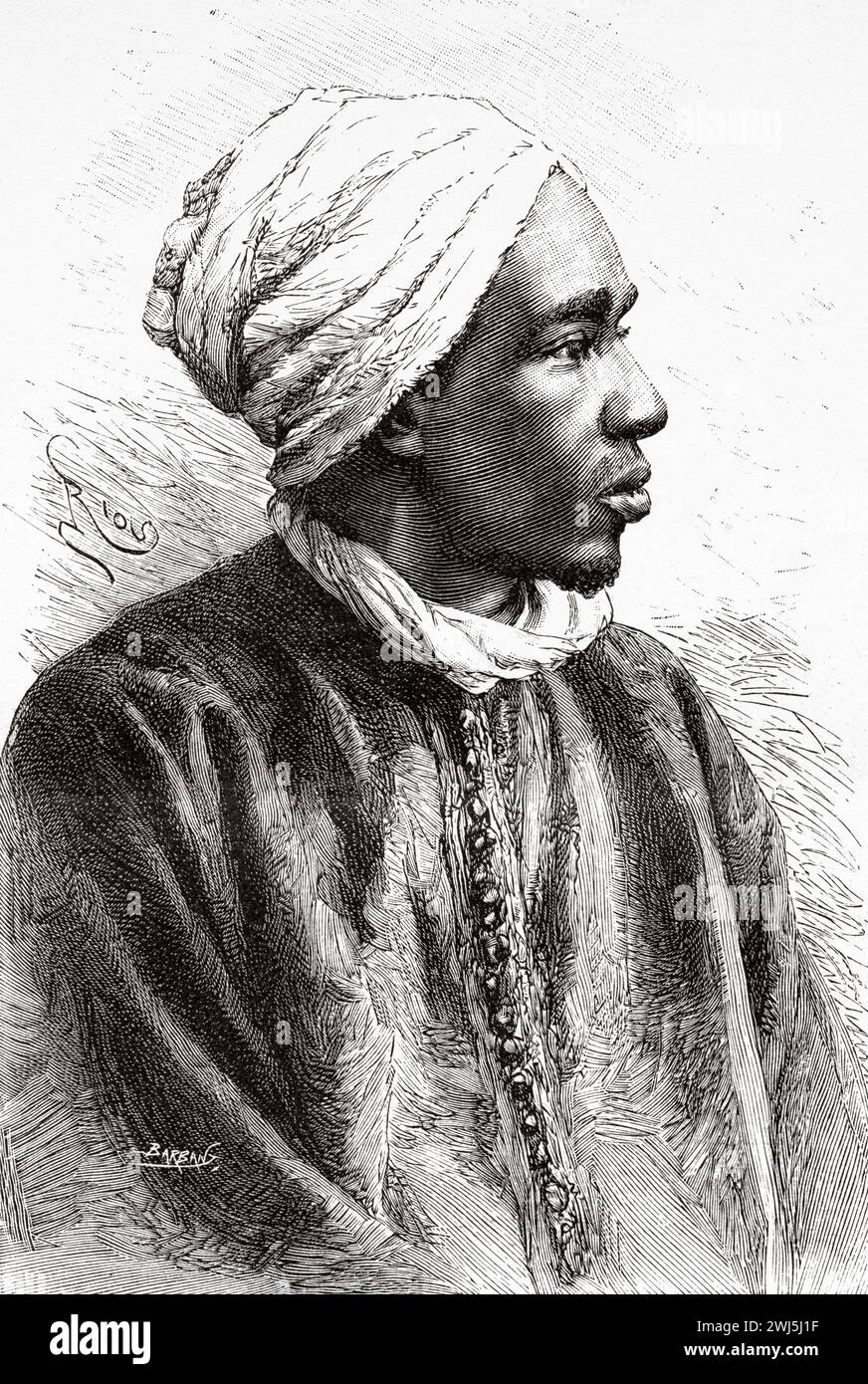 Nassikha Mahdi, Guinea. Africa. Two campaigns in French Sudan, 1886-1888 by Joseph Simon Gallieni (1849 - 1916) Le Tour du Monde 1890 Stock Photo