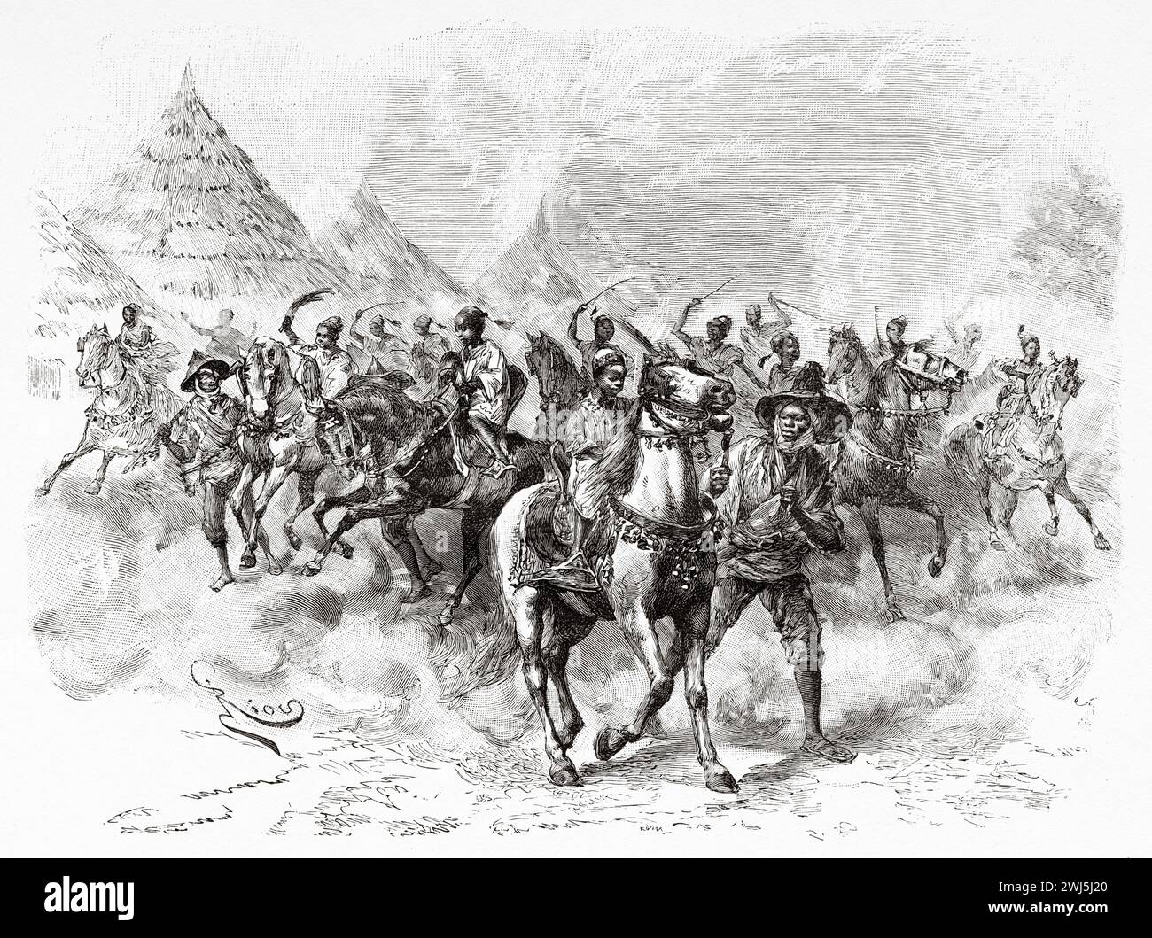 The sons of Almamy Samory Toure, Guinea. Africa. Two campaigns in French Sudan, 1886-1888 by Joseph Simon Gallieni (1849 - 1916) Le Tour du Monde 1890 Stock Photo
