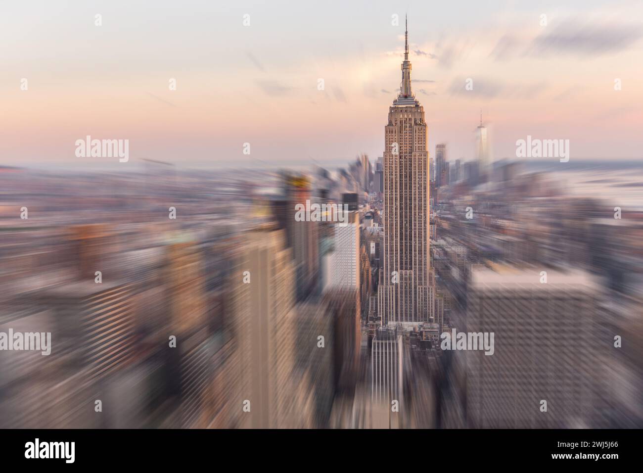 New york sunset empire state building skyscraper city hi-res stock ...