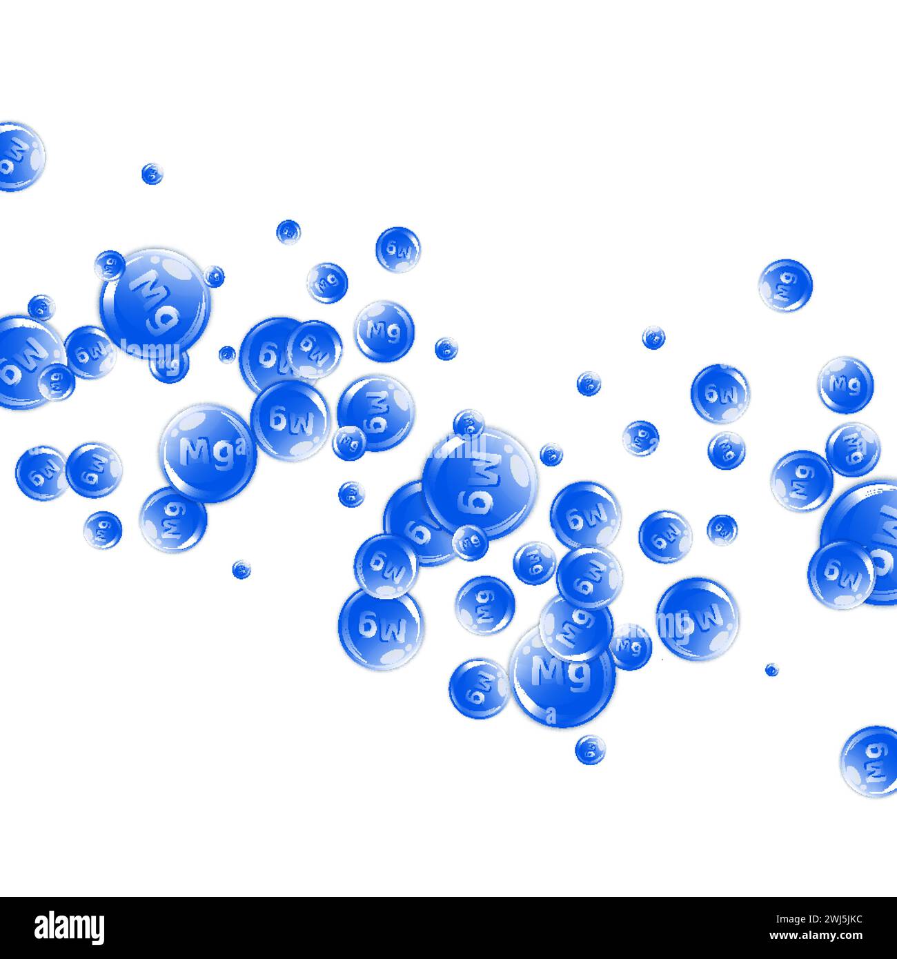 Magnesium round capsules scattered randomly. Beauty treatment and ...