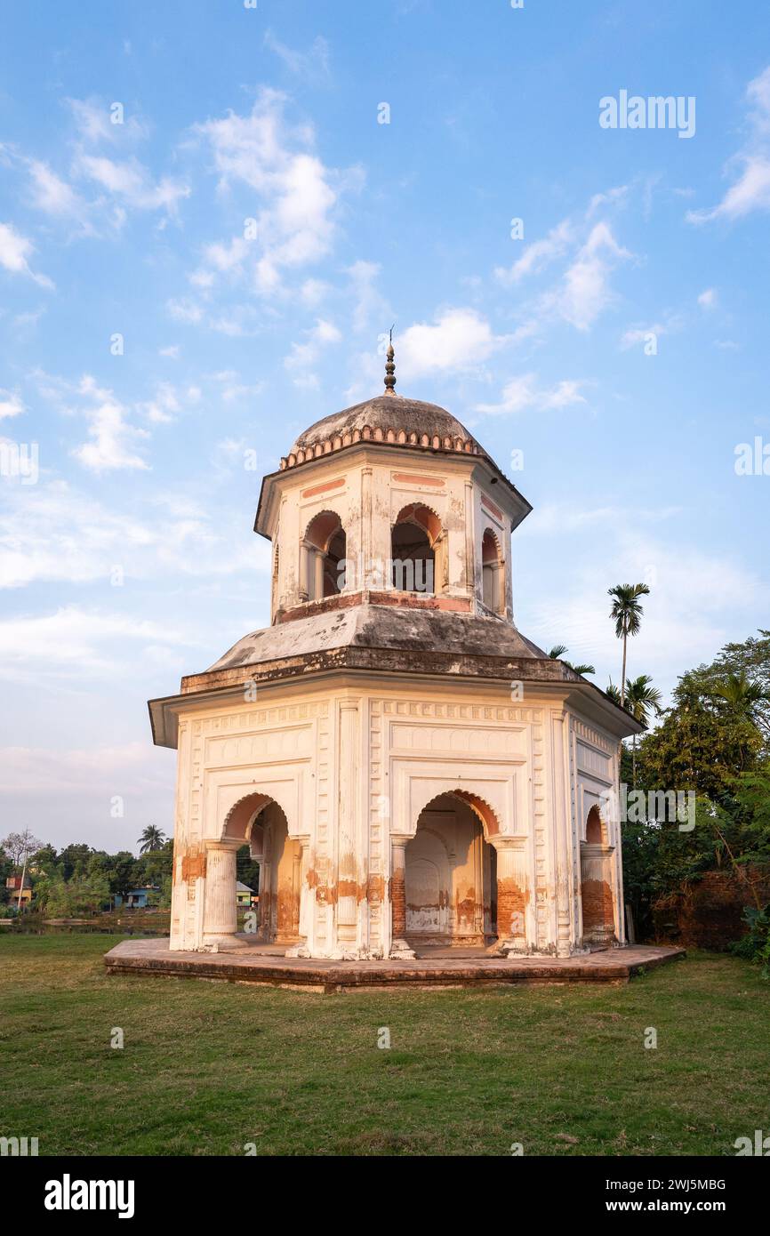 Vertical view of ancient octagonal Jagannath aka Roth temple, Puthia, Rajshahi, Bangladesh Stock Photo