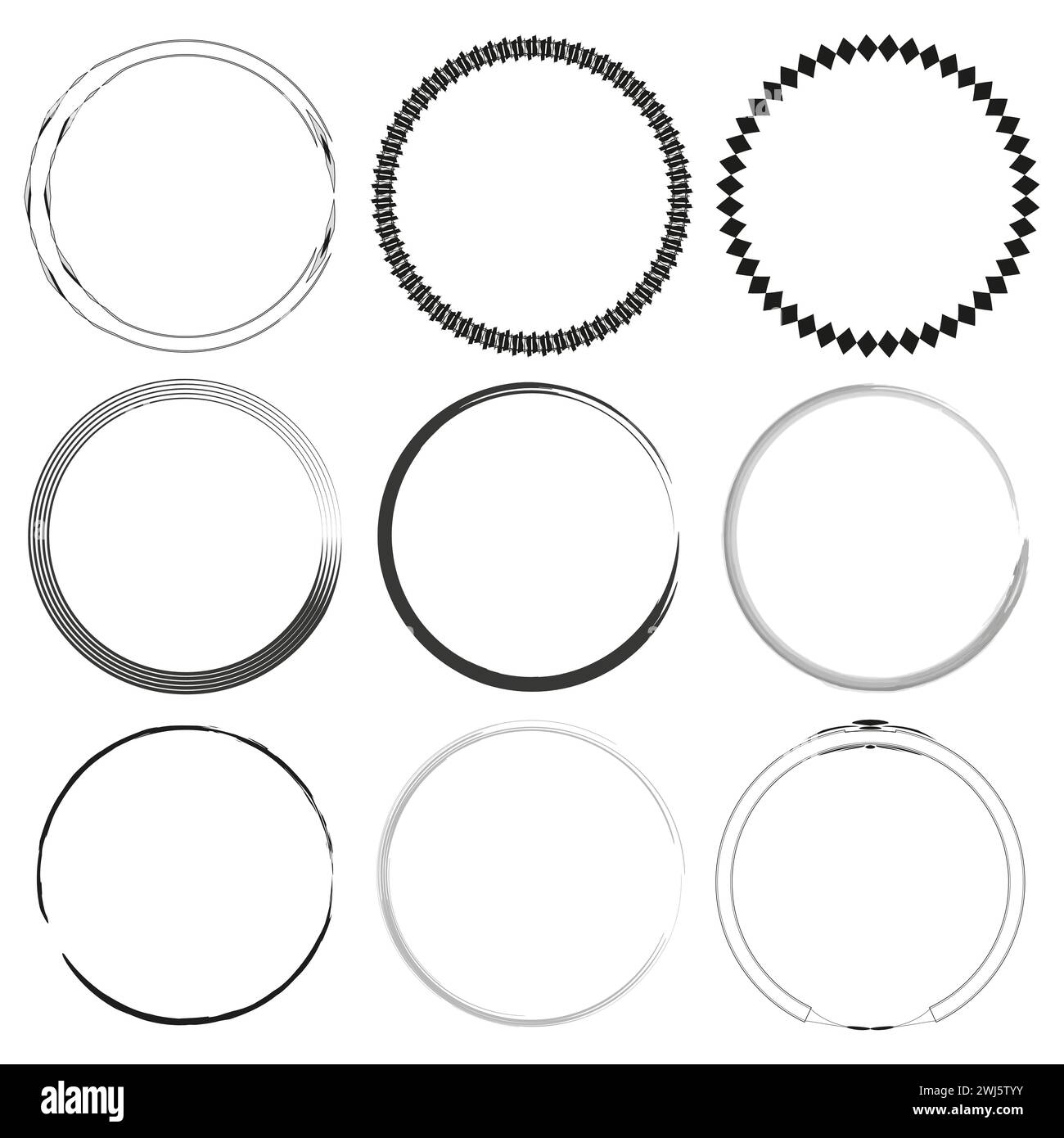 Grunge vector circles. Vector illustration. EPS 10. Stock Vector