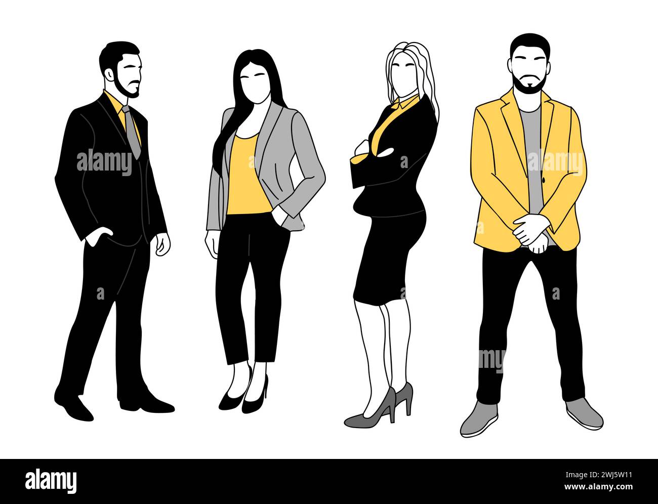 Business team members standing vector on white Stock Vector Image & Art ...