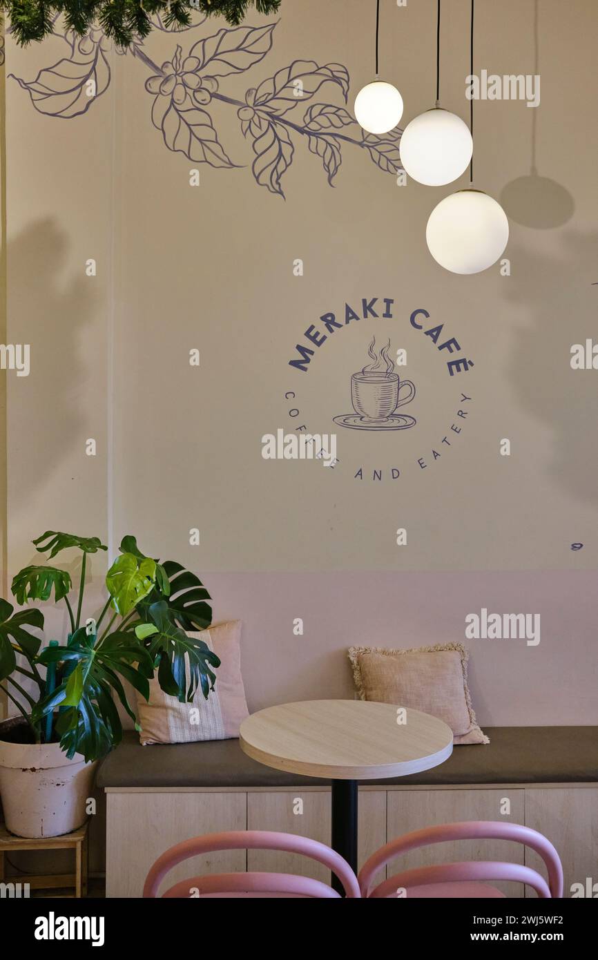 Jan 2024, The Cafe Apartment, Meraki Cafe interior, Ho Chi Minh City Stock Photo