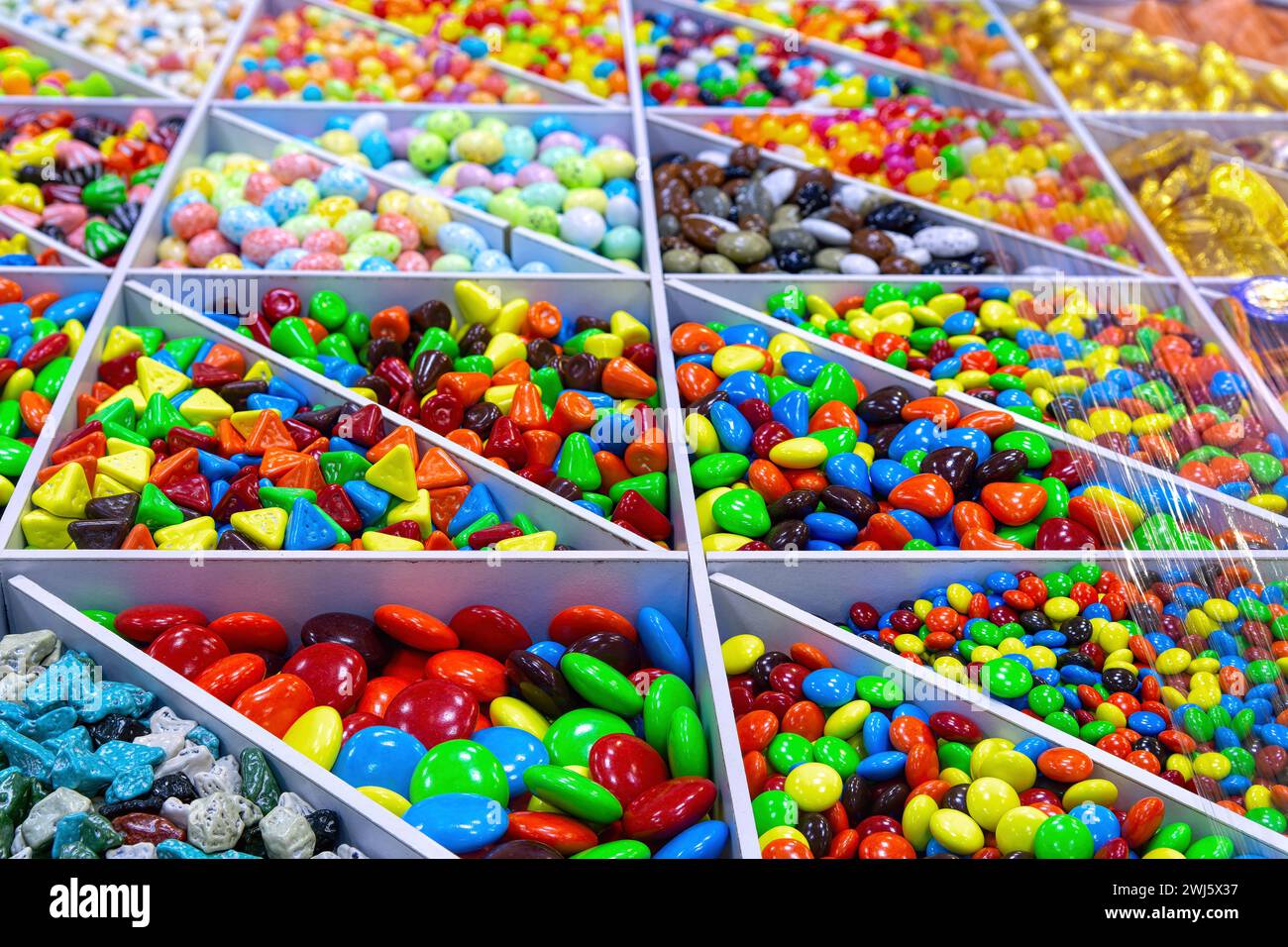 Various colorful candies in sweets shop at the market Stock Photo - Alamy