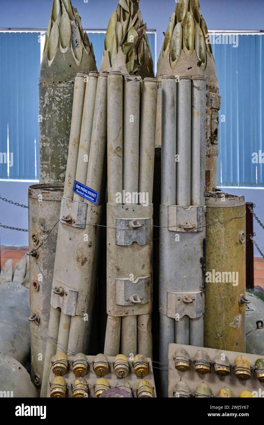 Jan 2024, Empty bomb shells, Cu Chi Tunnels Stock Photo