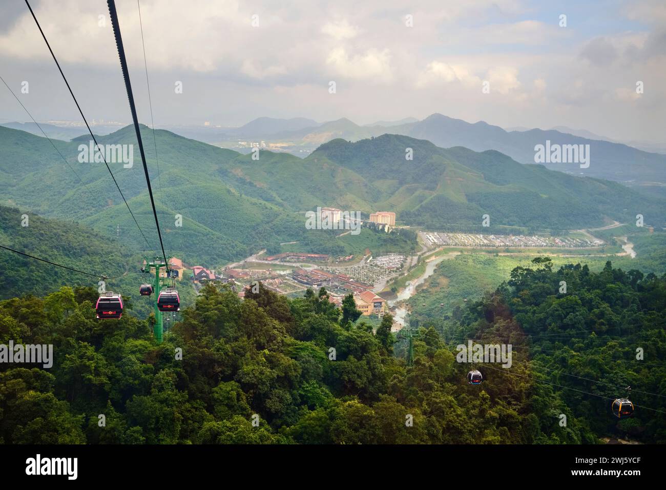 Jan 2024, Cable car ride to Sun World Ba Na Hills Stock Photo
