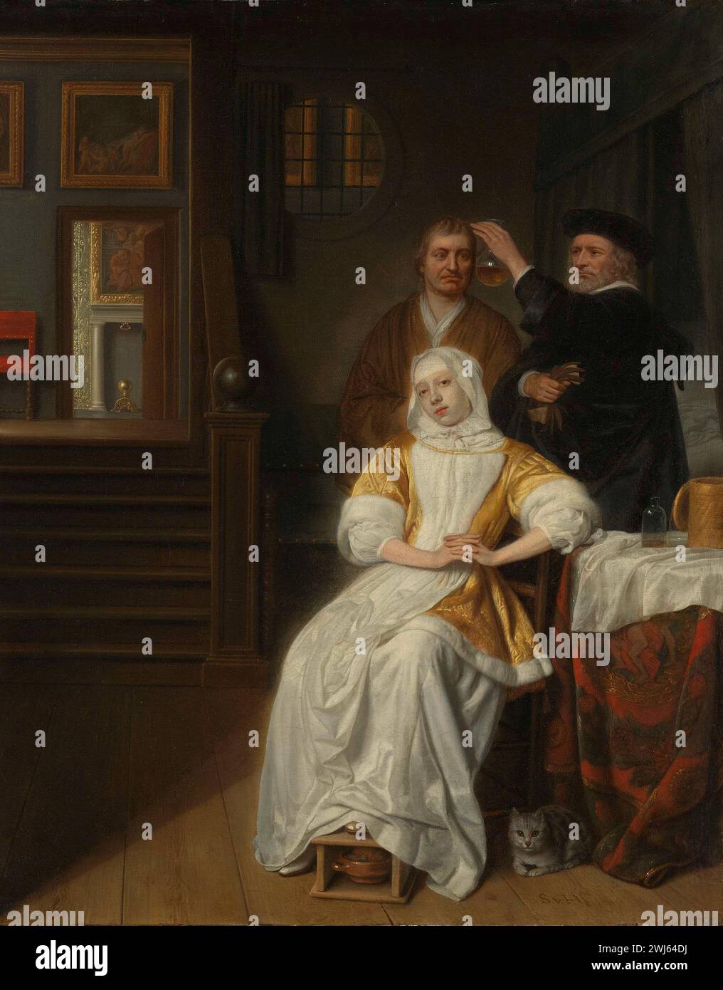 'The Anemic Lady', Samuel van Hoogstraten, 1660 - 1678 Stock Photo