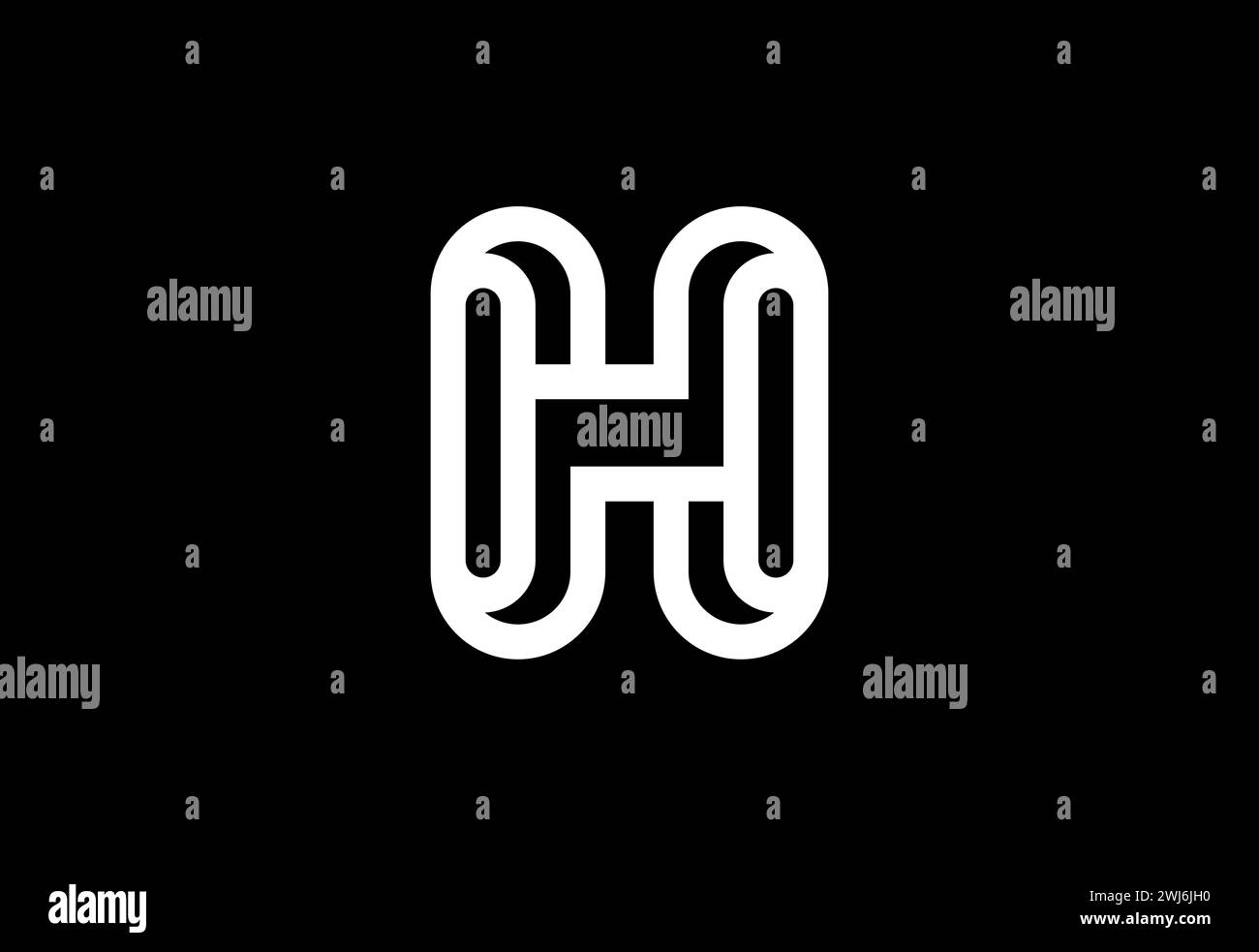 Modern line art letter H logo design vector illustration Stock Vector ...