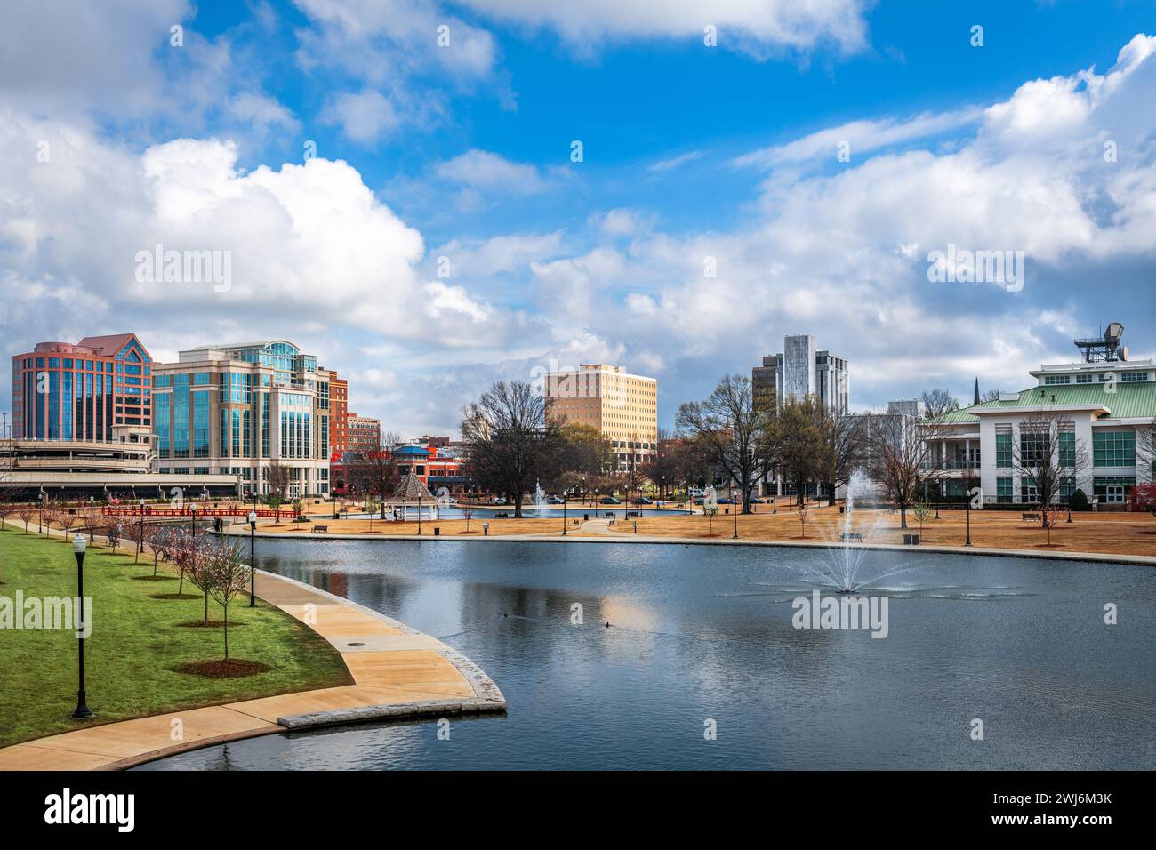 Huntsville, Alabama, USA park and downtown cityscape. Stock Photo