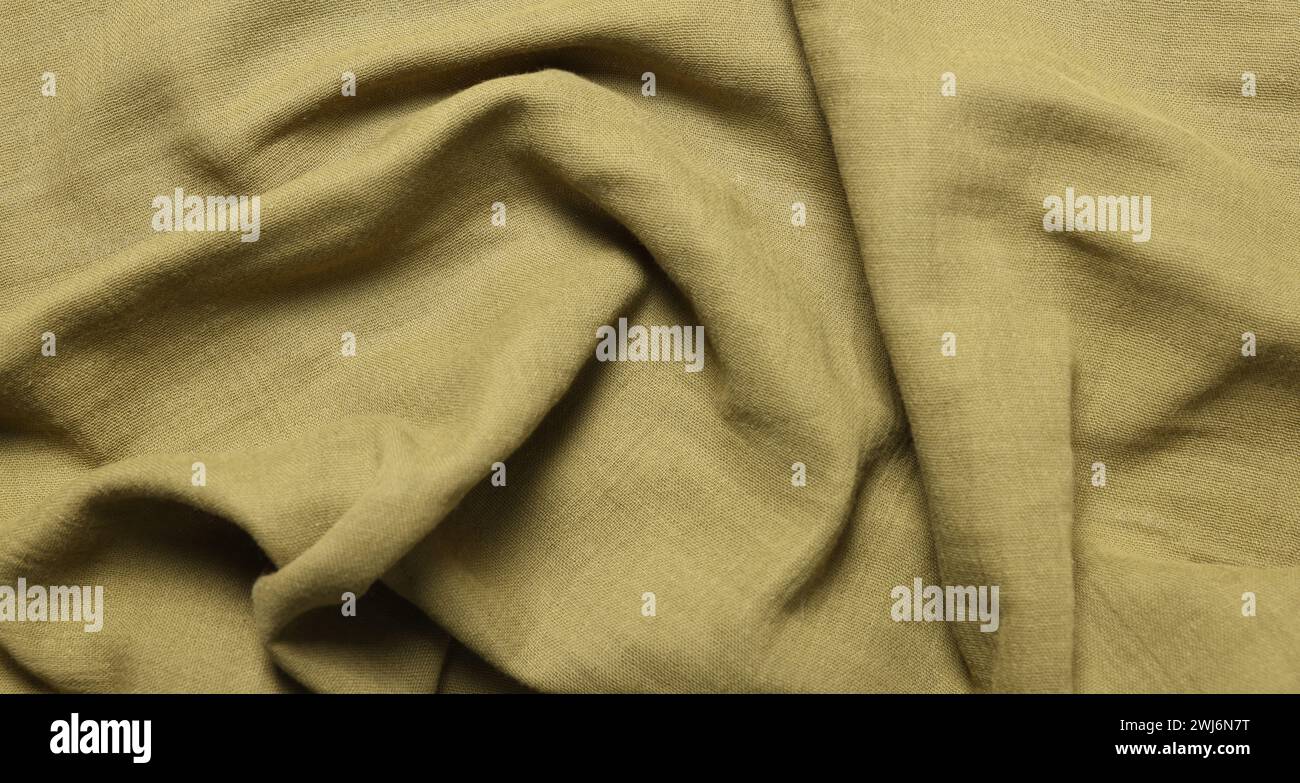 Olive crumpled fabric background hi-res stock photography and images ...