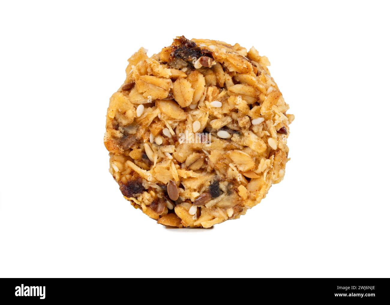 Granola cookies with cereals, oats, fruits, honey isolated on white background Stock Photo
