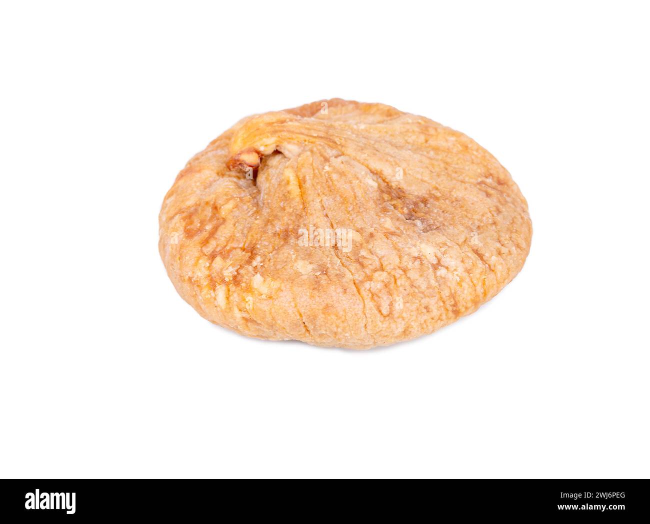 Dry flattened figs isolated on white background Stock Photo