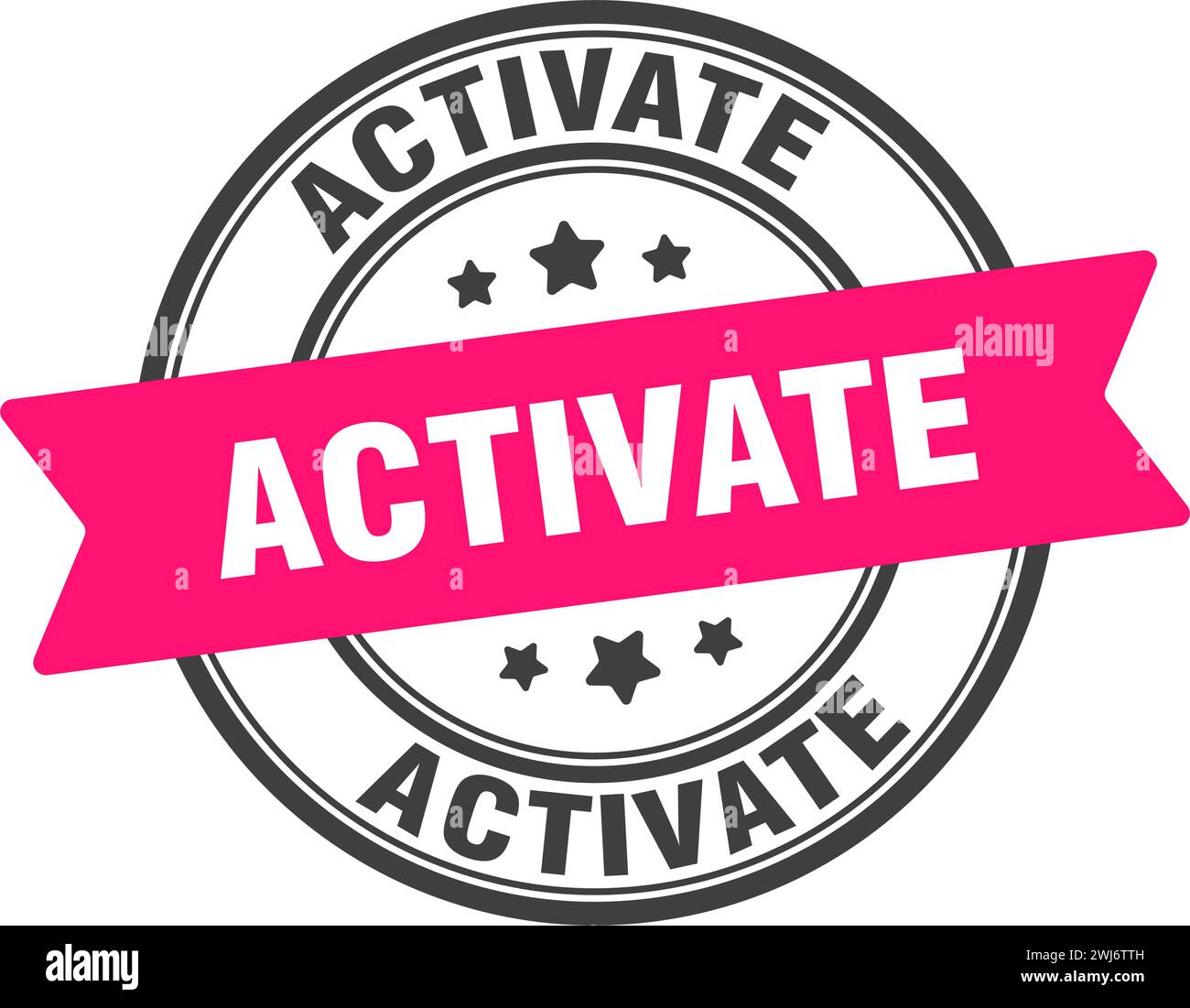 activate stamp. activate round sign. label on transparent background ...