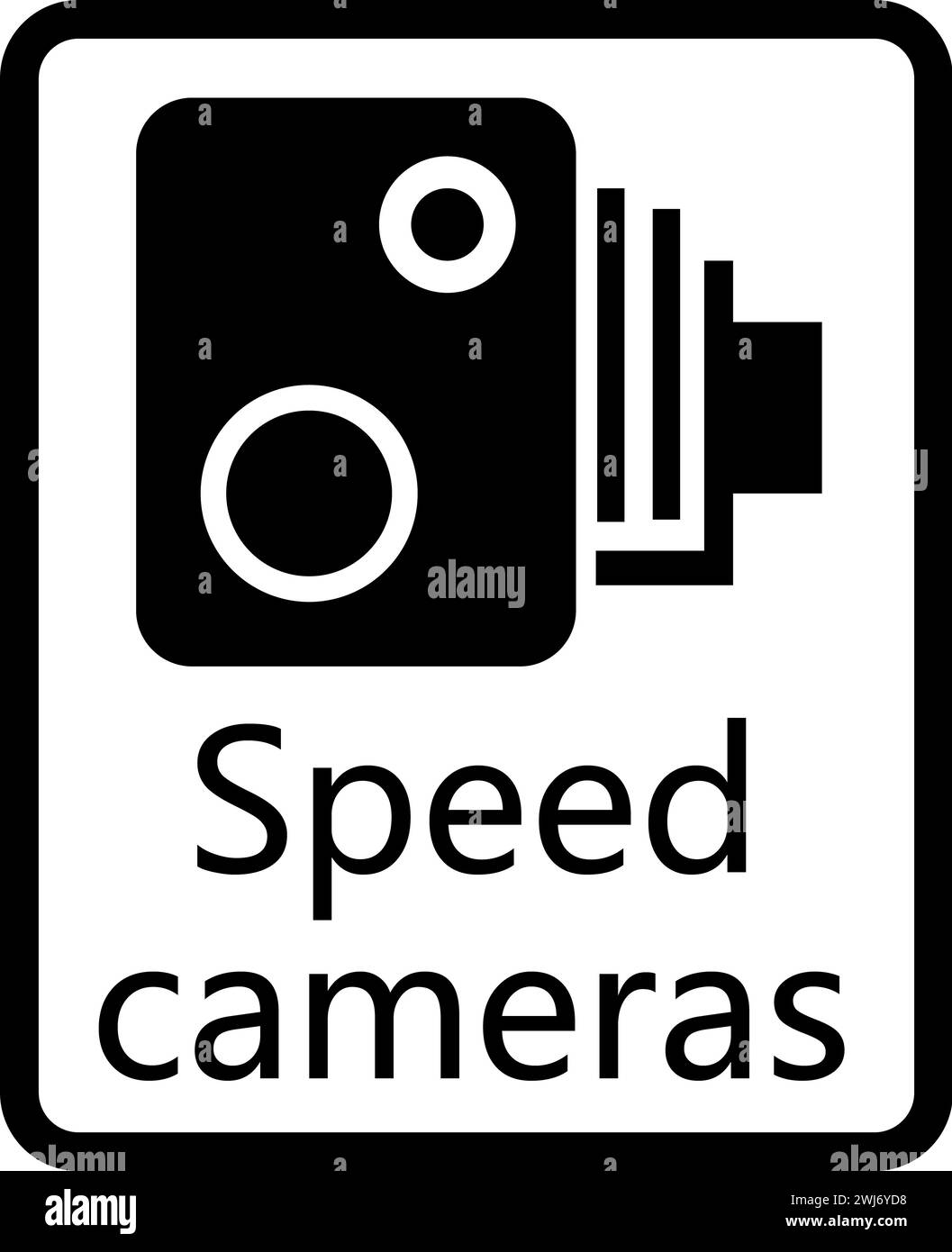 Speed camera icon. Monochrome road speed camera sign. Speed-limit cameras symbol. flat style. Stock Photo