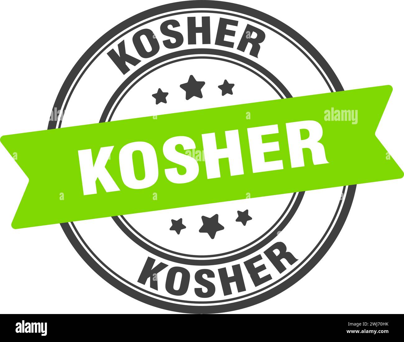 kosher stamp. kosher round sign. label on transparent background Stock ...