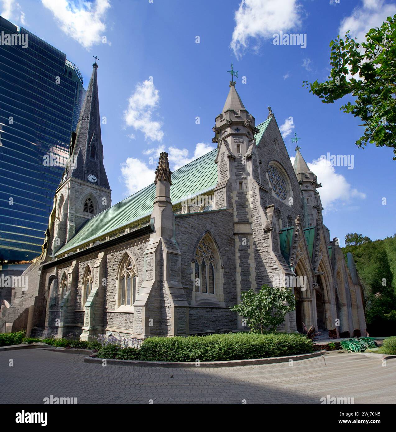 Majestic Gothic Cathedral on a Sunny Day With Clear Blue Sky Stock ...