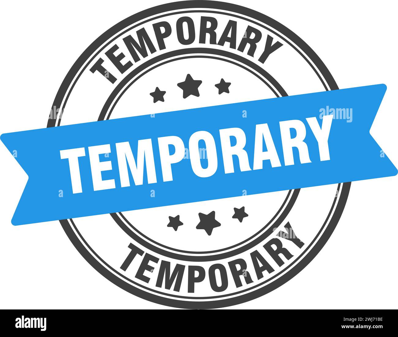 temporary stamp temporary round sign label on transparent background